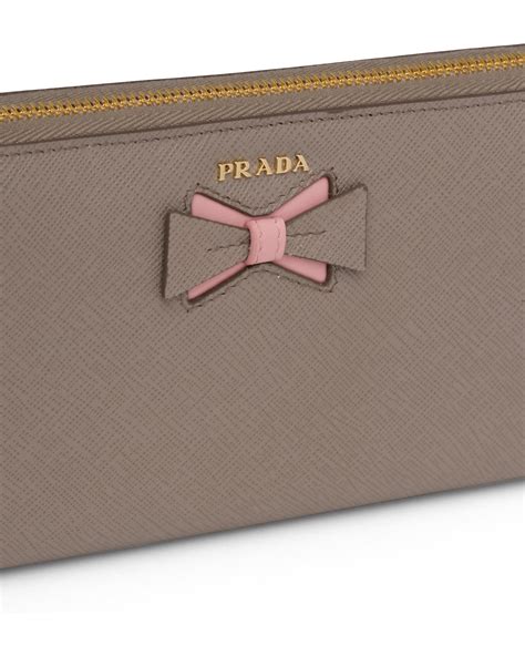 Large Saffiano leather wallet with bow 